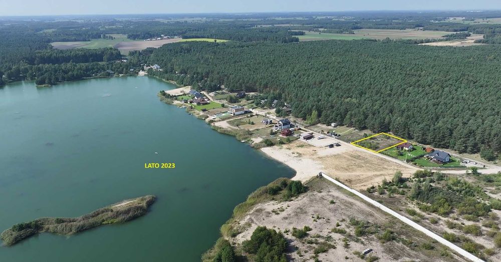 Małe Mazury –działka budowalno-rekreacyjna 1222 m2 jezioro Brzóze Duże