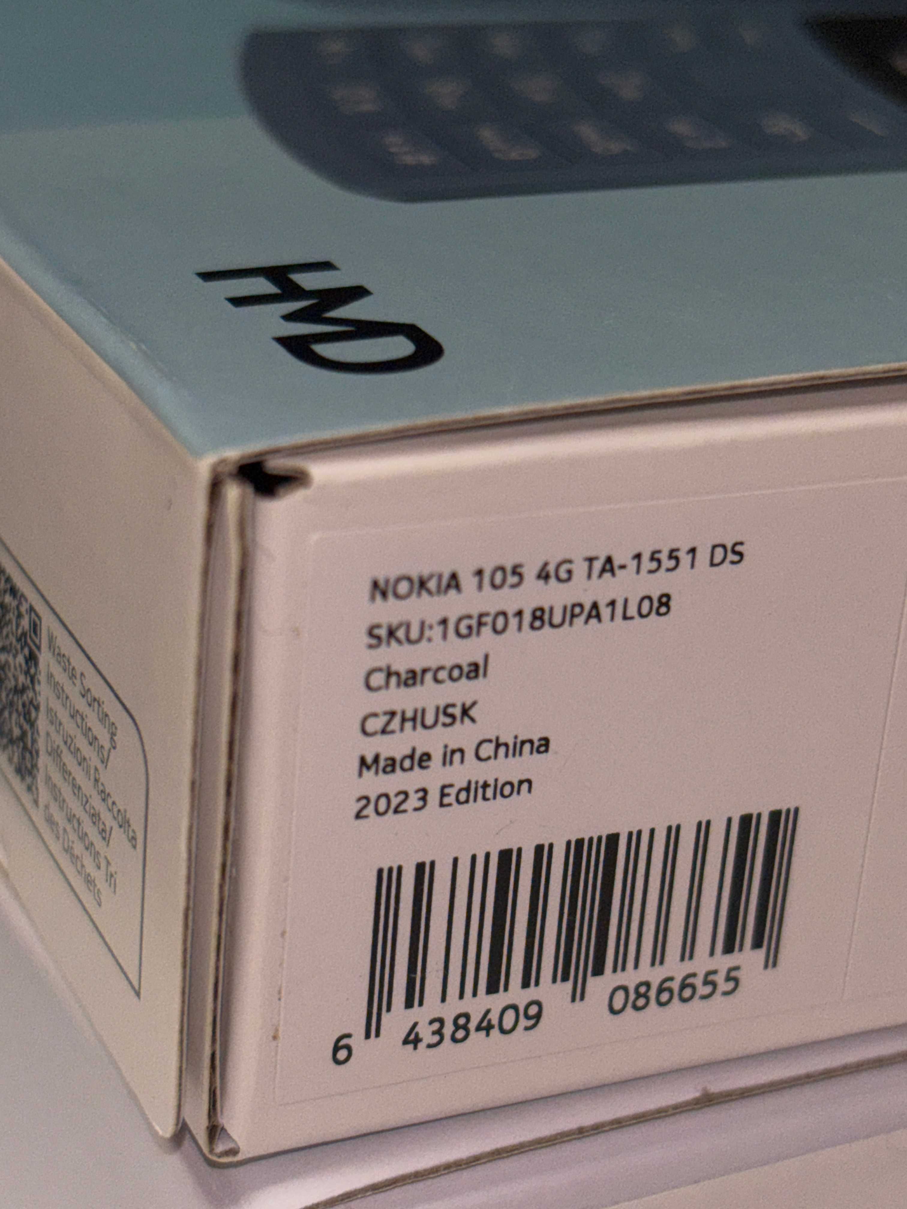 Telefony Nokia 105/225 - Charcoal/Black - Nowe - Gwarancja