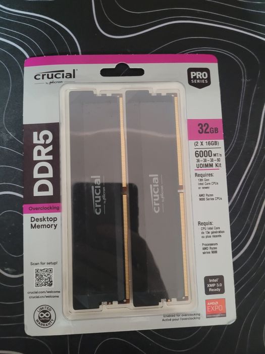 Pamięć RAM Crucial 32GB (2x16GB) 6000MHz CL36 Pro Overclocking