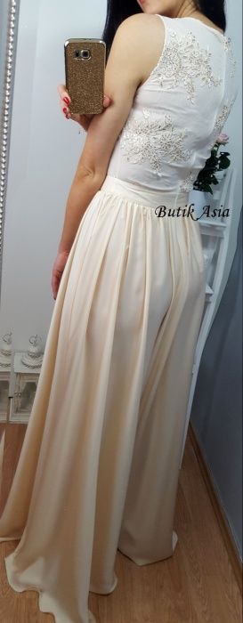 Sukienka maxi długa Emo koronkowa dekolt poprawiny ślub 34/36 36/S new