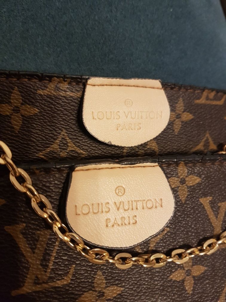 Torebka listonoszka w stylu LV loius luitton logowana złoty łańcuszek