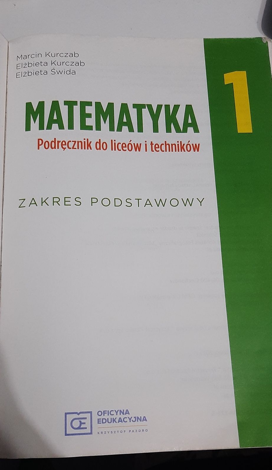 matematyka 1  podręcznik do liceów i techników. zakres podstawowy