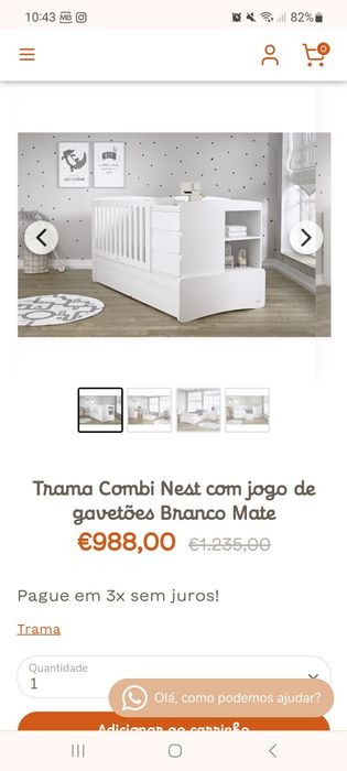Berço convertível Trama + Cama Inferior Solteiro
