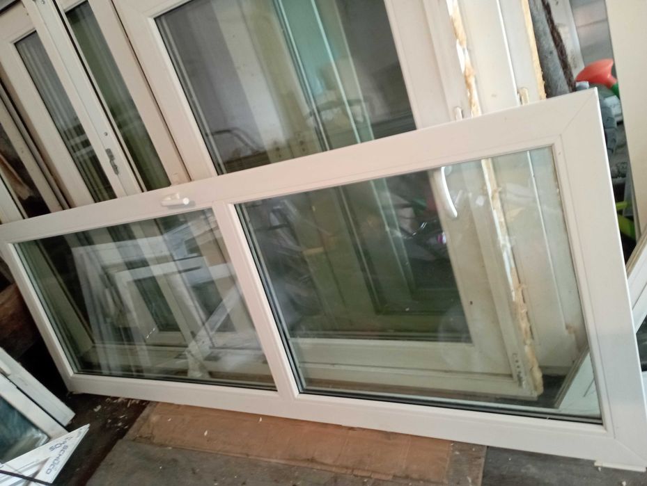 Okno z drzwiami balkonowe   dwuszybowe z demontarzu