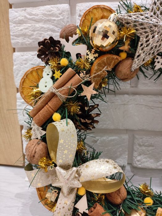 Wianek świąteczny z lampkami średnica 35cm