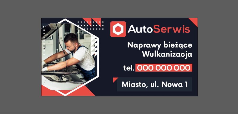 Baner plandeka 200x100cm Mechanika auto serwis reklama szyld