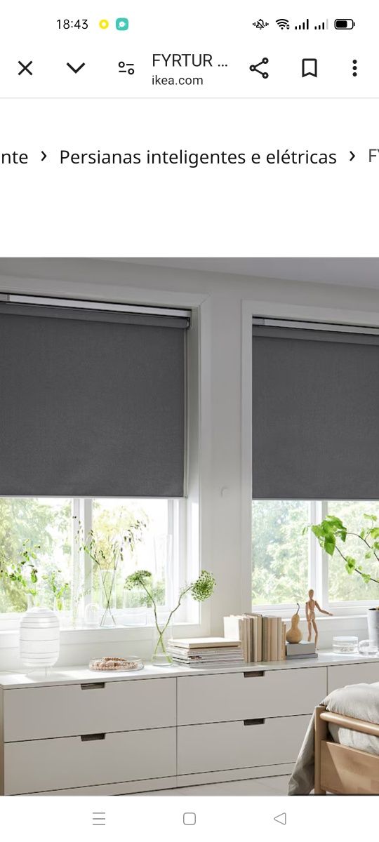 Estore de correr inteligente Fyrtur, IKEA. NOVO