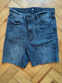 Bermudas Shorts Calções HM ganga preta lavada 38