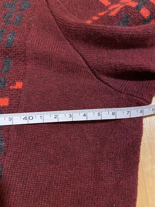 Mexx rozm L bordowa sukienka bawełna wełna długi rękaw ciepła Vintage