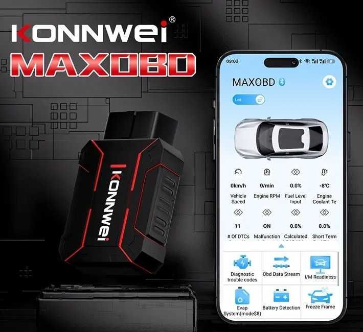 Автосканер Konnwei MAXOBD (пожизненное бесплатное обновление)