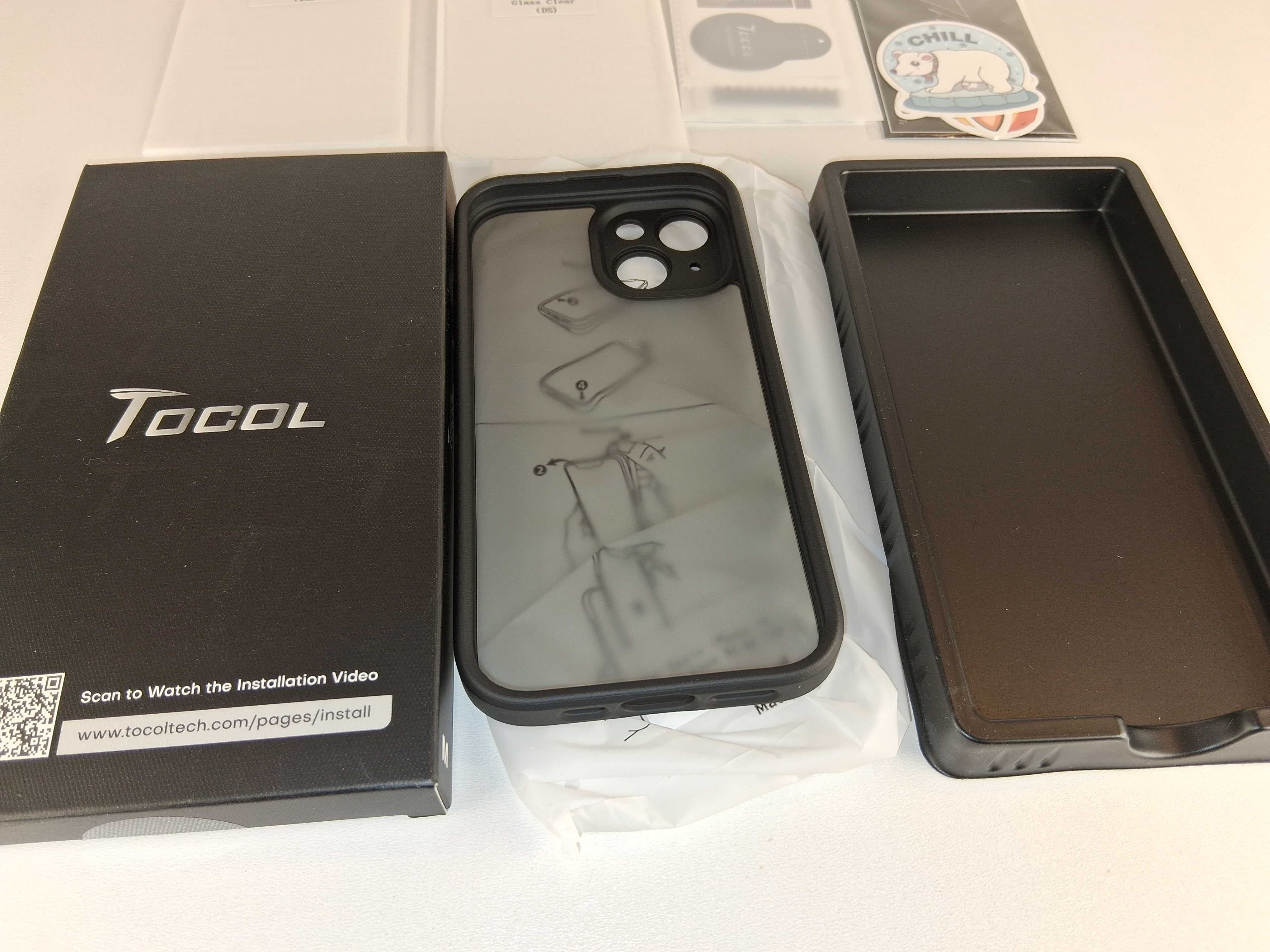 Y041 Etui Tocol do iPhone 15 z Ochroną Ekranu i Aparatu
