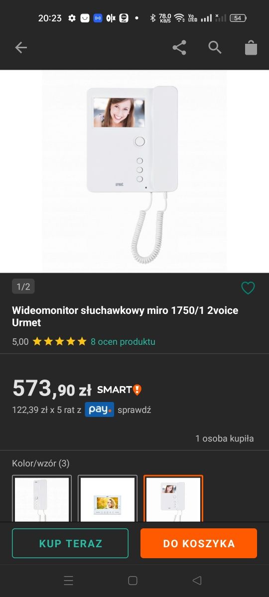 Super cena -Nowy Videodomofon  z kolorowym wyświetlaczem.