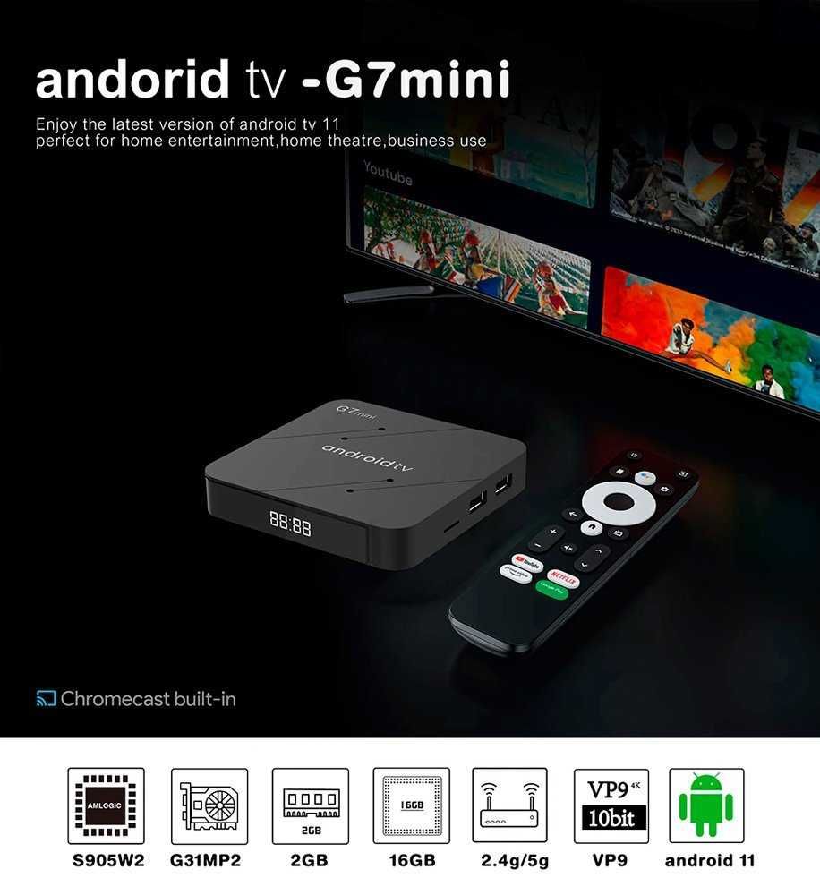 G7 Mini 2/16 ГБ, Android TV - Настроена. Гарантия. Смарт тв приставка
