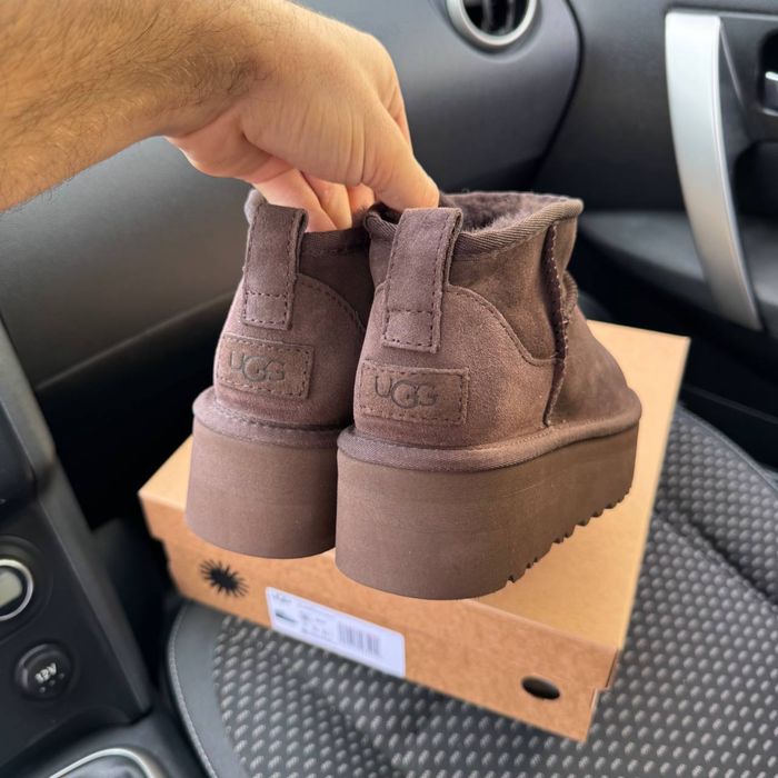 Жіночі уги на платформі UGG Classic Mini platform  Brown PREMIUM