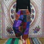 Spodnie - Patchwork - Nomad Sari - Fioletowe Tony - Nepal - S/M