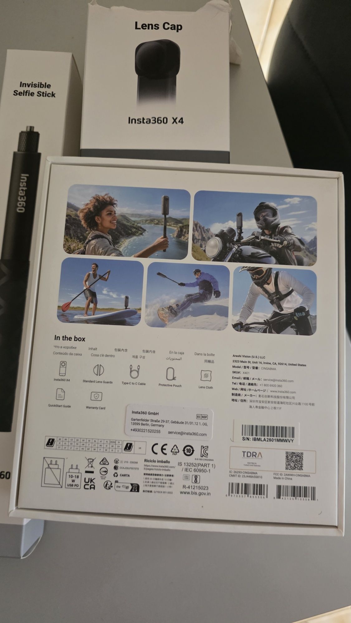 Insta 360 X4 com invisible  stick