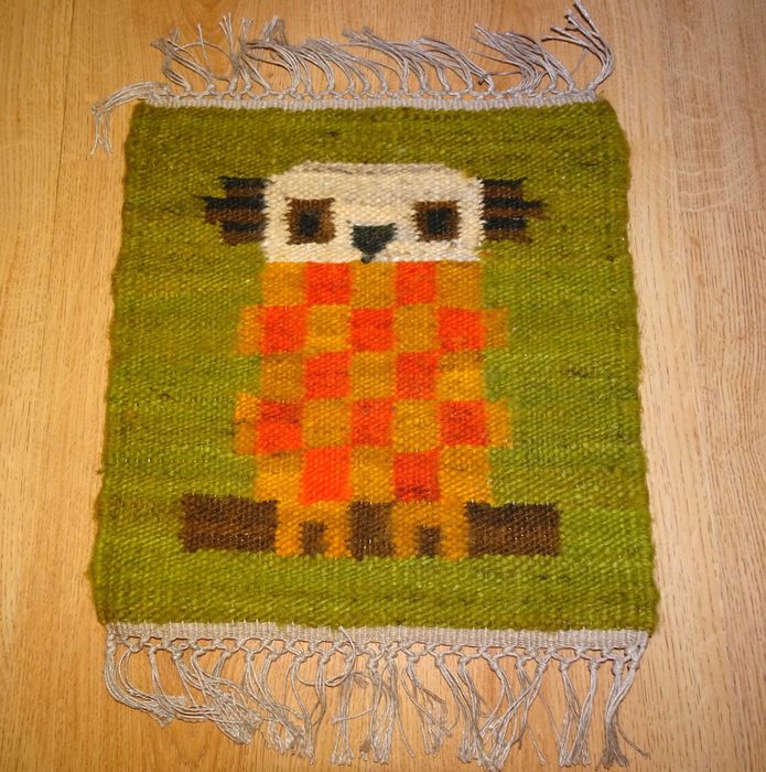 Cepelia, kilim Sowy proj. Maria Janowska, kilim PRL, vintage, makata