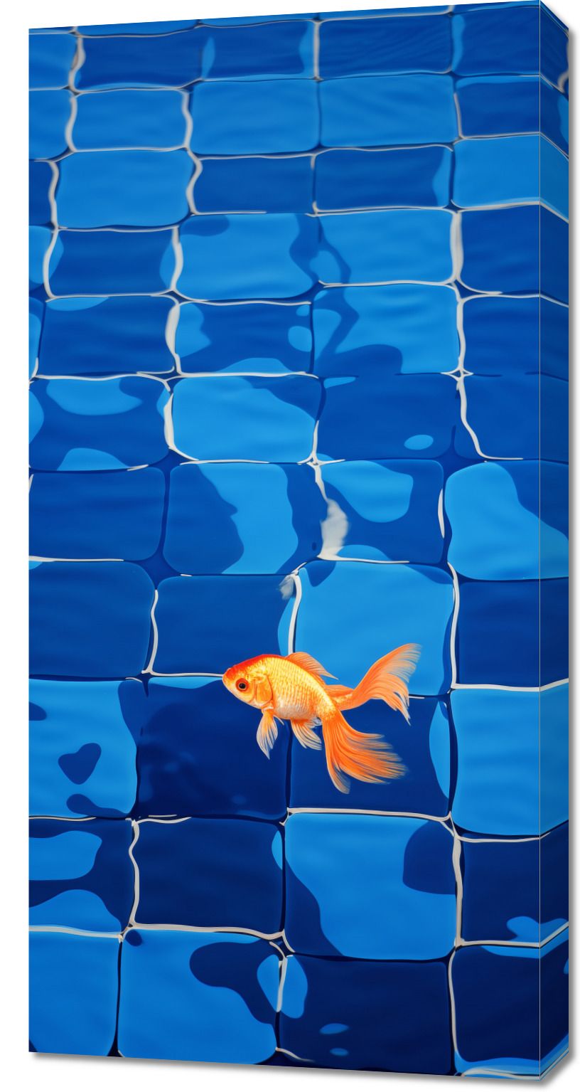 Obraz 50x100cm Złota Samotność W Rybiej Skórze