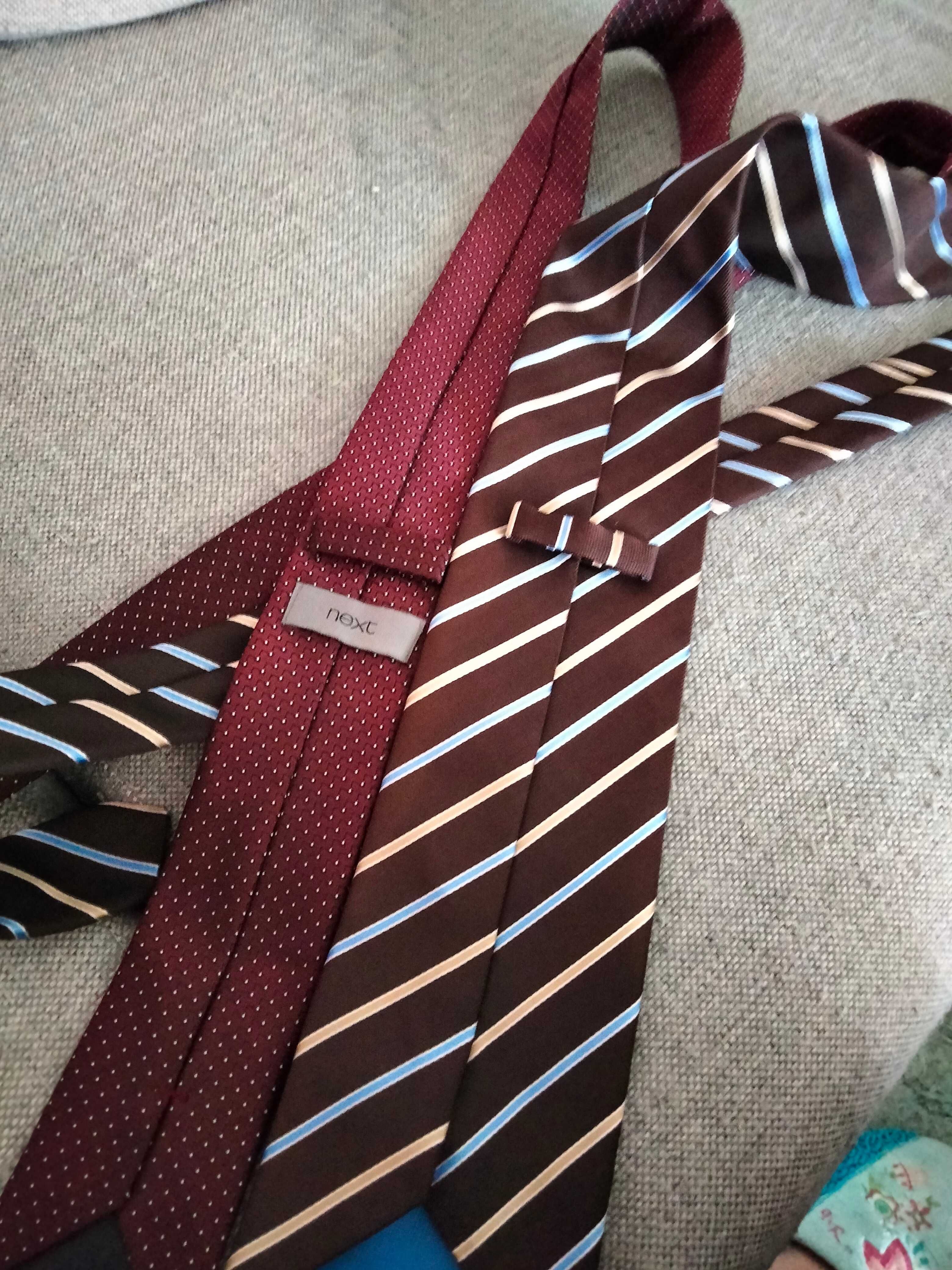 Dwa krawaty poliestrowe
