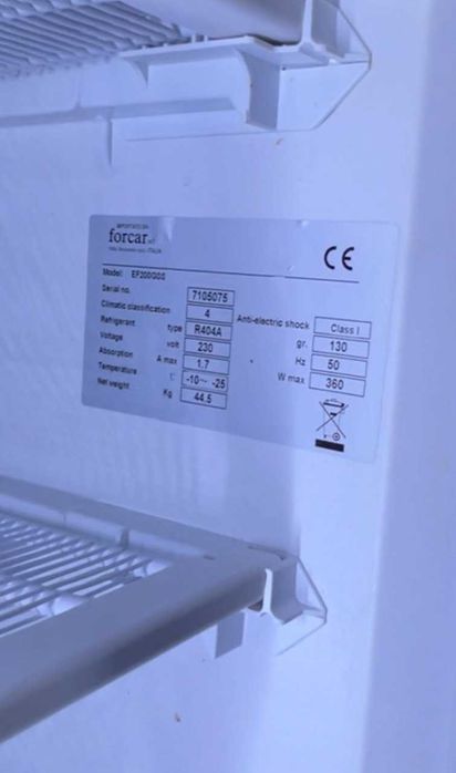 Шафа морозильна Forcar G-EF200GSS морозилка морозильна камера Італія