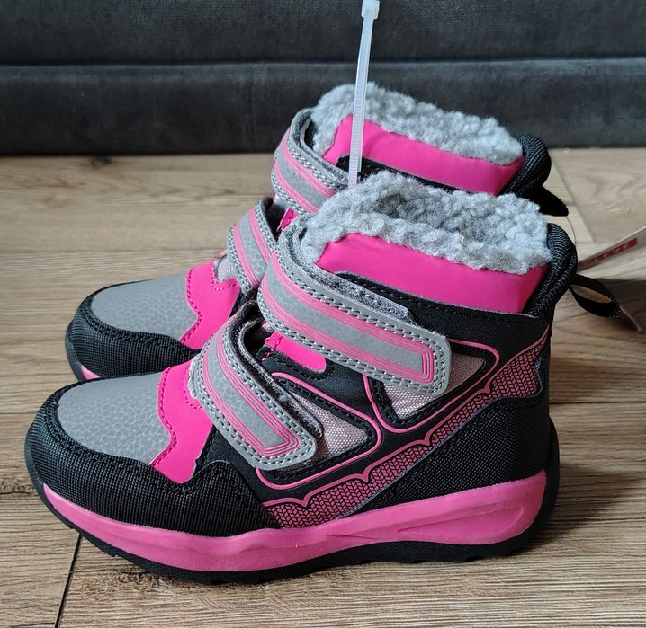 Buty zimowe ocieplane śniegowce dziewczęce różowe 28 nowe