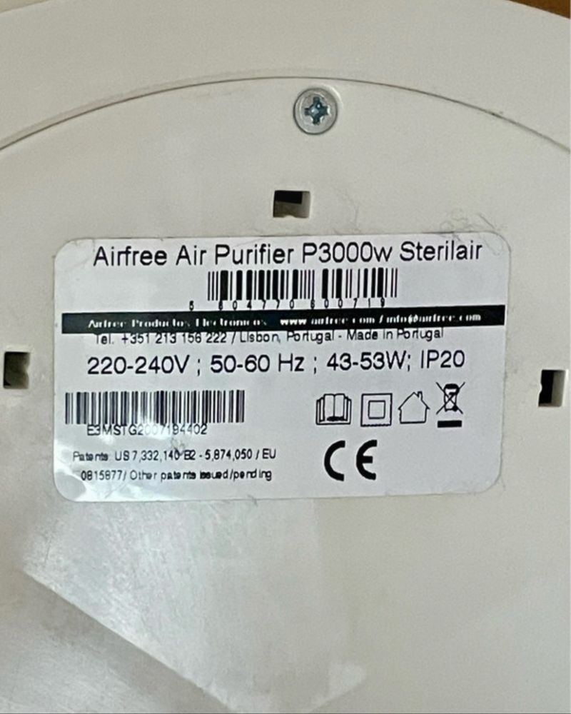Airfree Air Purifier P3000w Sterilair