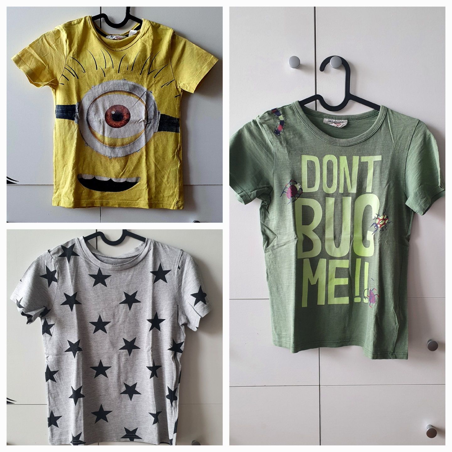 122 128 H&M koszulka tshirt minionki  gwiazdy