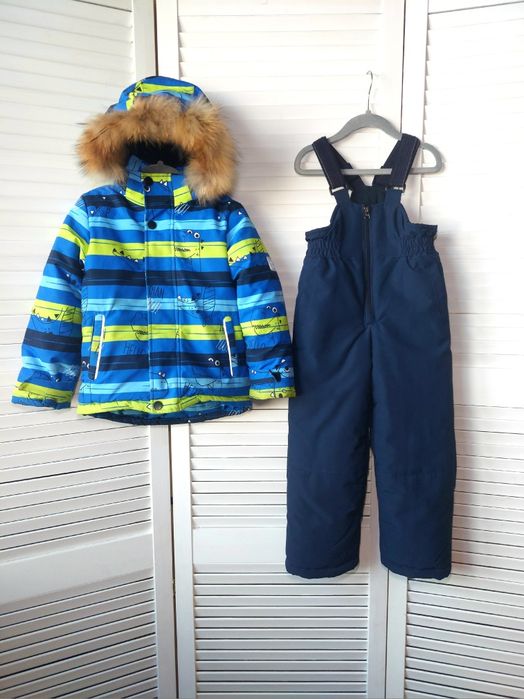Раздельный зимний комбинезон куртка штаны на мальчика 3-4года