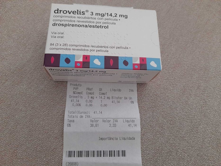Caixa Pilula Drovelis 3mg/14,2mg