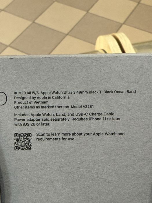 Новий Apple Watch Ultra 3 49mm Black Ti Black Ocean Band