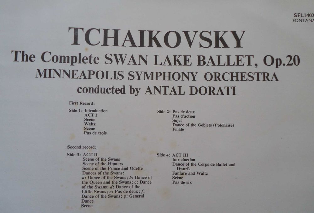 Três discos de vinil - Ballet Lago dos Cisnes de Tchaikovsky