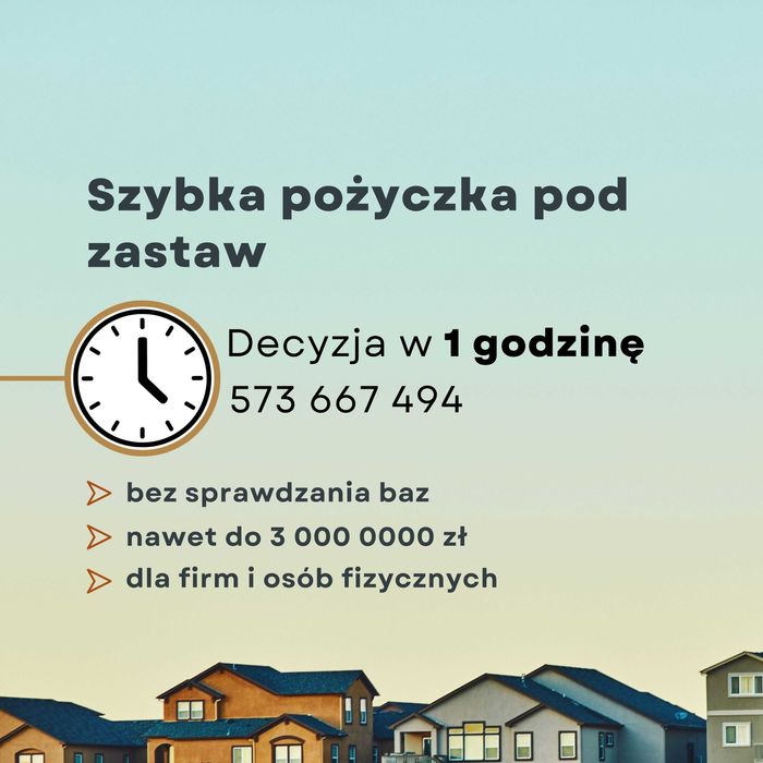 Szybka pożyczka hipoteczna – gotówka w 24h, bez BIK i baz