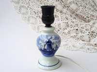 Stara lampa stołowa Delft , lampka ceramiczna z wiatrakiem