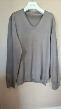 Męski sweter bawełniany rozmiar L szary cienki