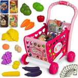 Wózek na zakupy dla dzieci, Ricokids, różowy