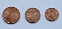 Набір монет 1, 2, 5 Євро цент різні країни