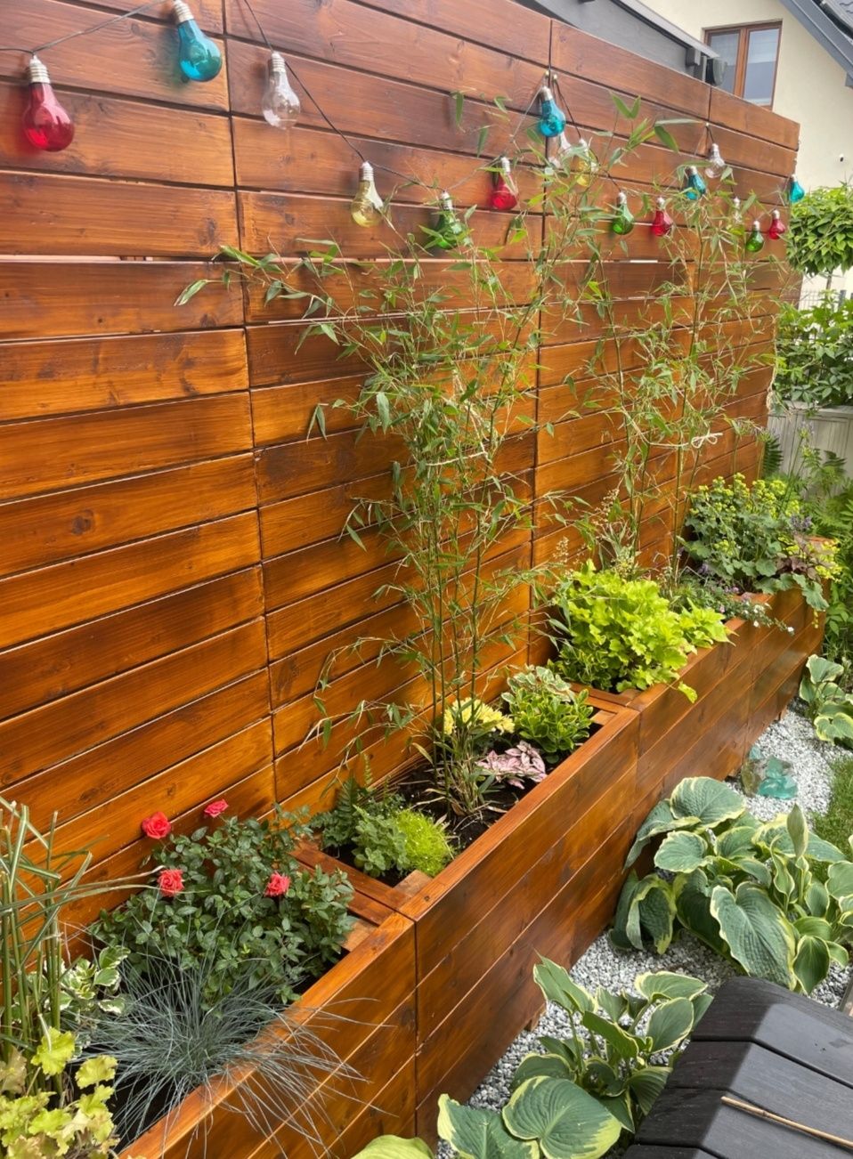 Donica tarasowa, pergola, żaluzja drewniana, zabudowa balkonu