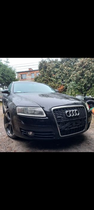 Audi a6 c6 zderzak przedni przod czarny grill sline ly9b