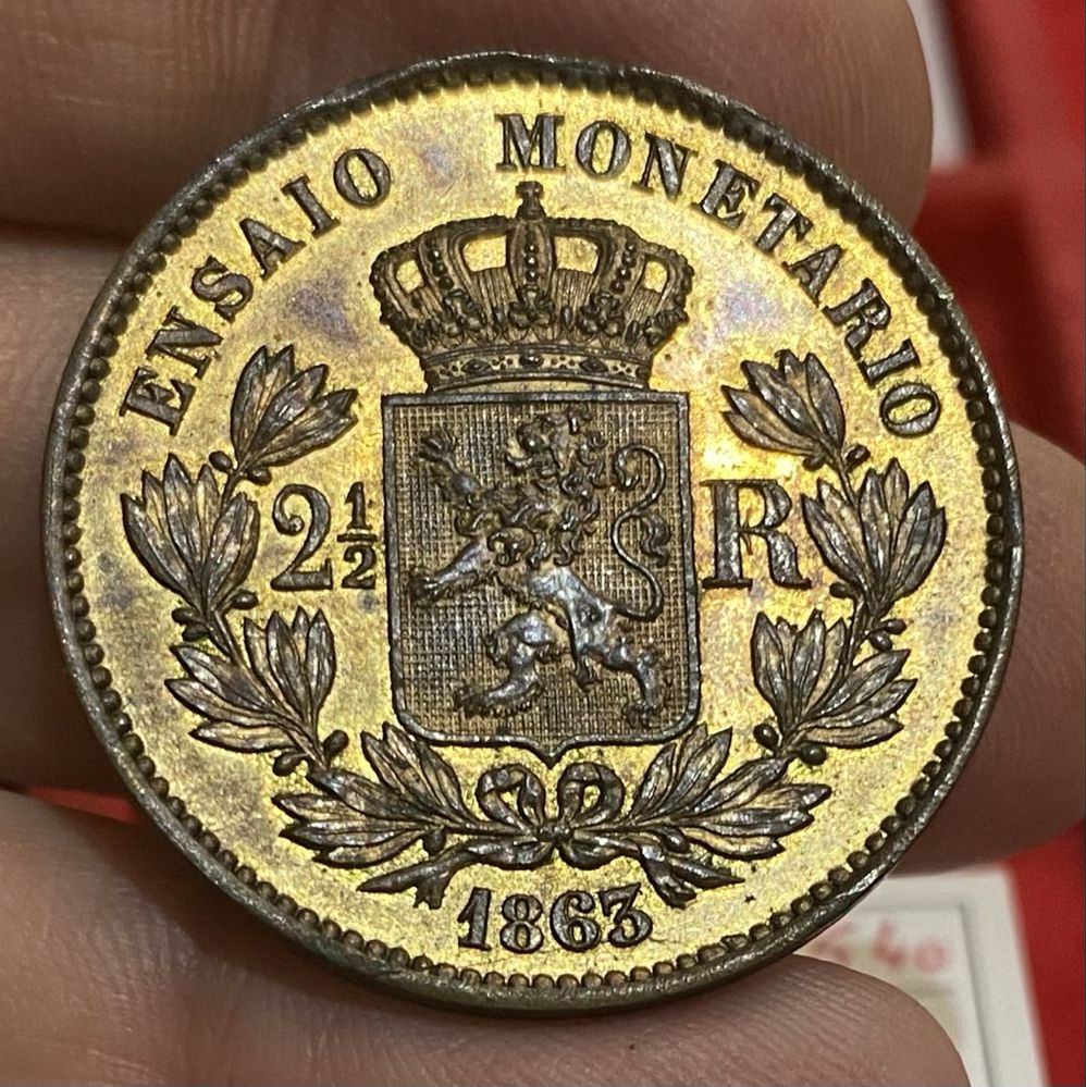 Moeda Ensaio XX Reis D LUIS 1863