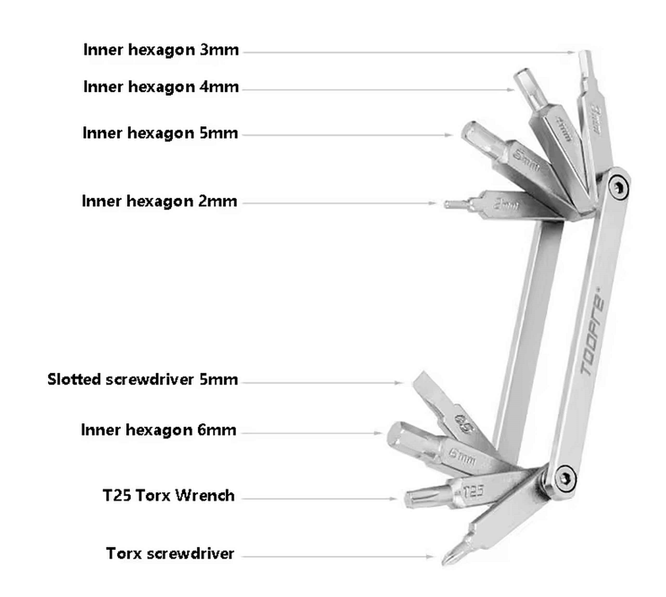 TOOPRE  MULTITOOL Rowerowy Zestaw Narzędzi 8 Funkcji Dobry i Lekki 95g