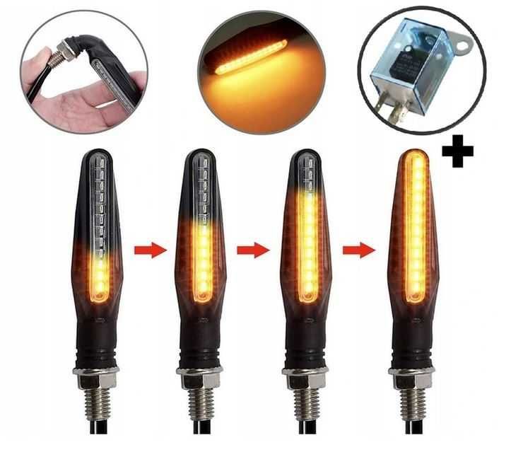 Dynamiczne kierunkowskazy 12 LED - 4 SZTUKI + przerywacz