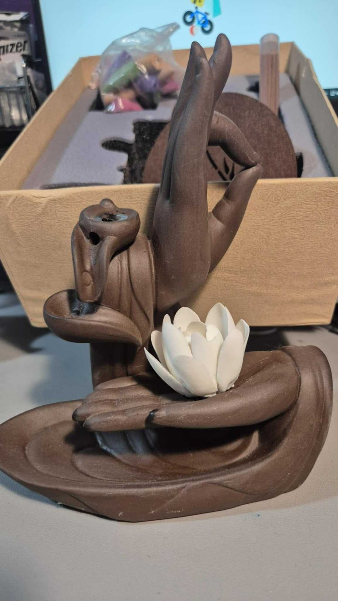 Kadzidło Wodospad Ręcznie robione Ceramiczne Lotos Budda Ręka