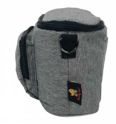 Сумка на коляску BabyGo водоотталкивающая с карабинами серая 30×18×13