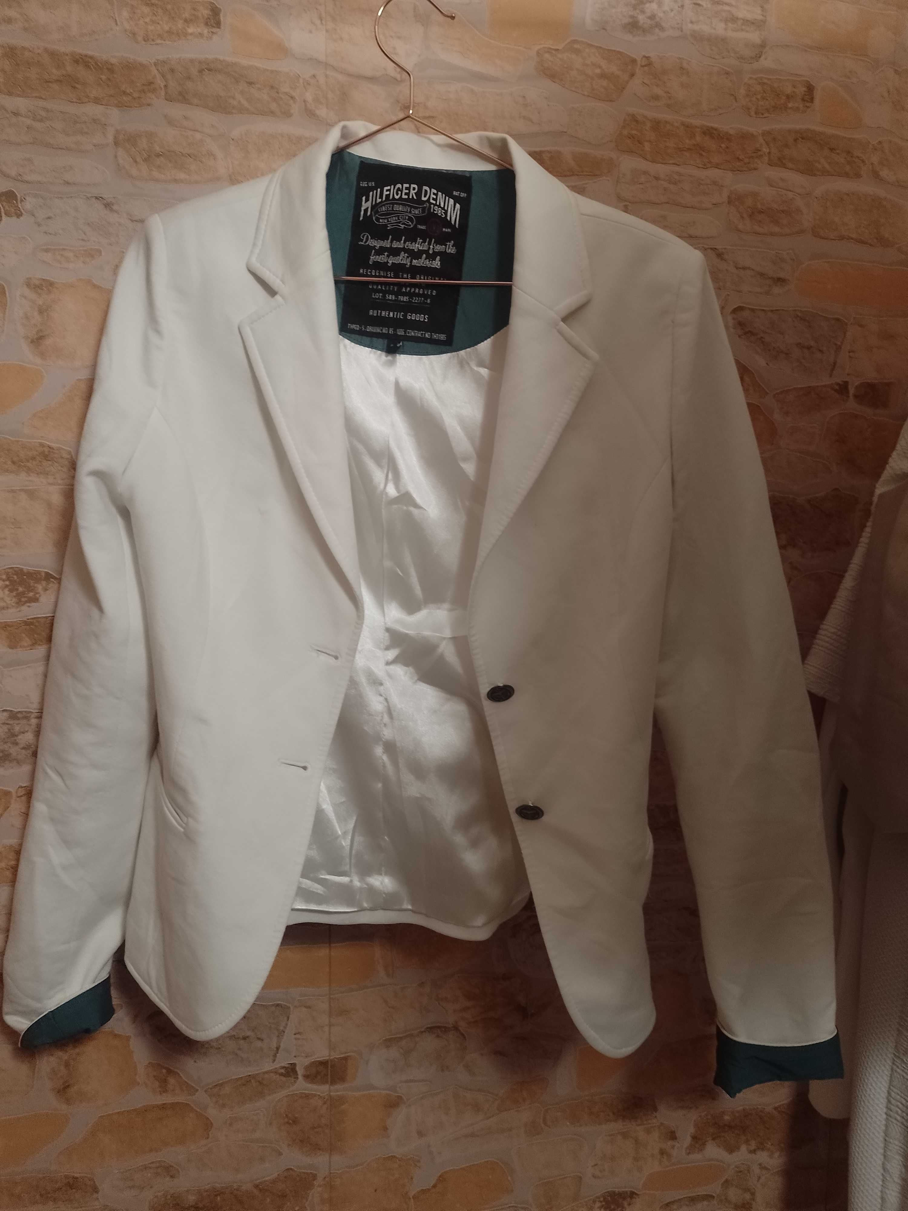 (36/S) Tommy Hilfiger/ Biała Marynarka z.mankietami z Londynu