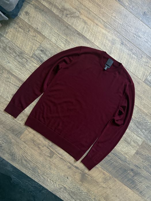 Свитер шерстяной М H&M бордовый трикотажный вязаный old money luxury