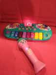 Teclado e microfone com música, brinquedos criança