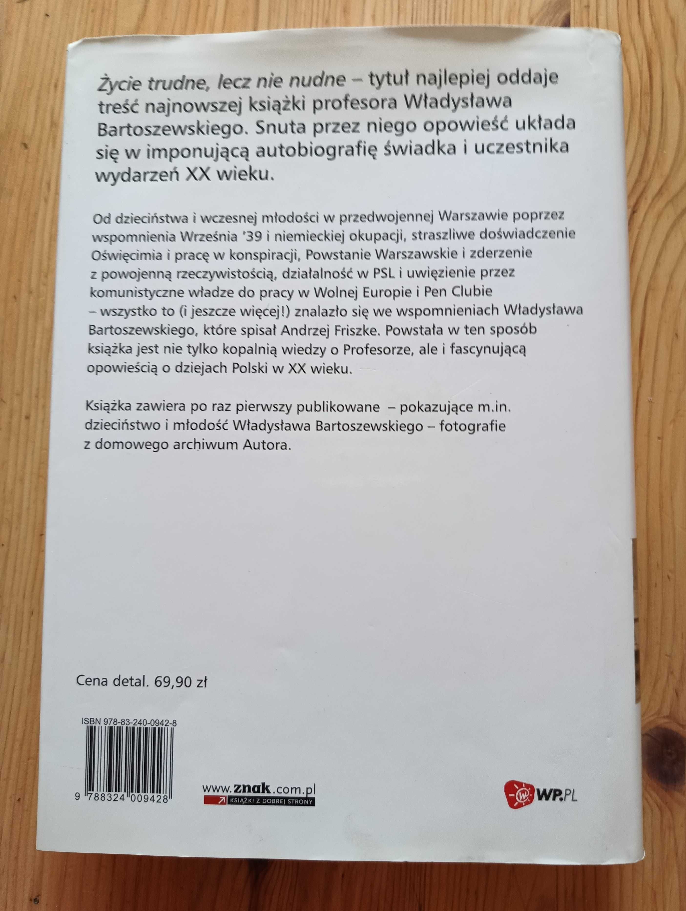 Książka "Życie trudne, lecz nie nudne" Wł.Bartoszewski