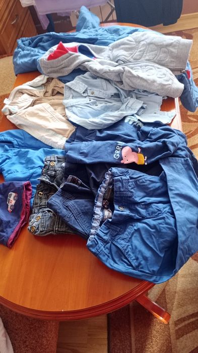 Paka ubrań kurtki, kombinezon, spodnie zimowa chłopiec 86/92