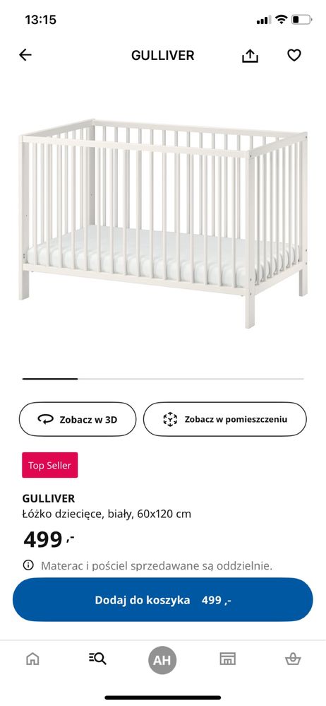 Łożeczko dzieciece gulliver ikea gratis materac
