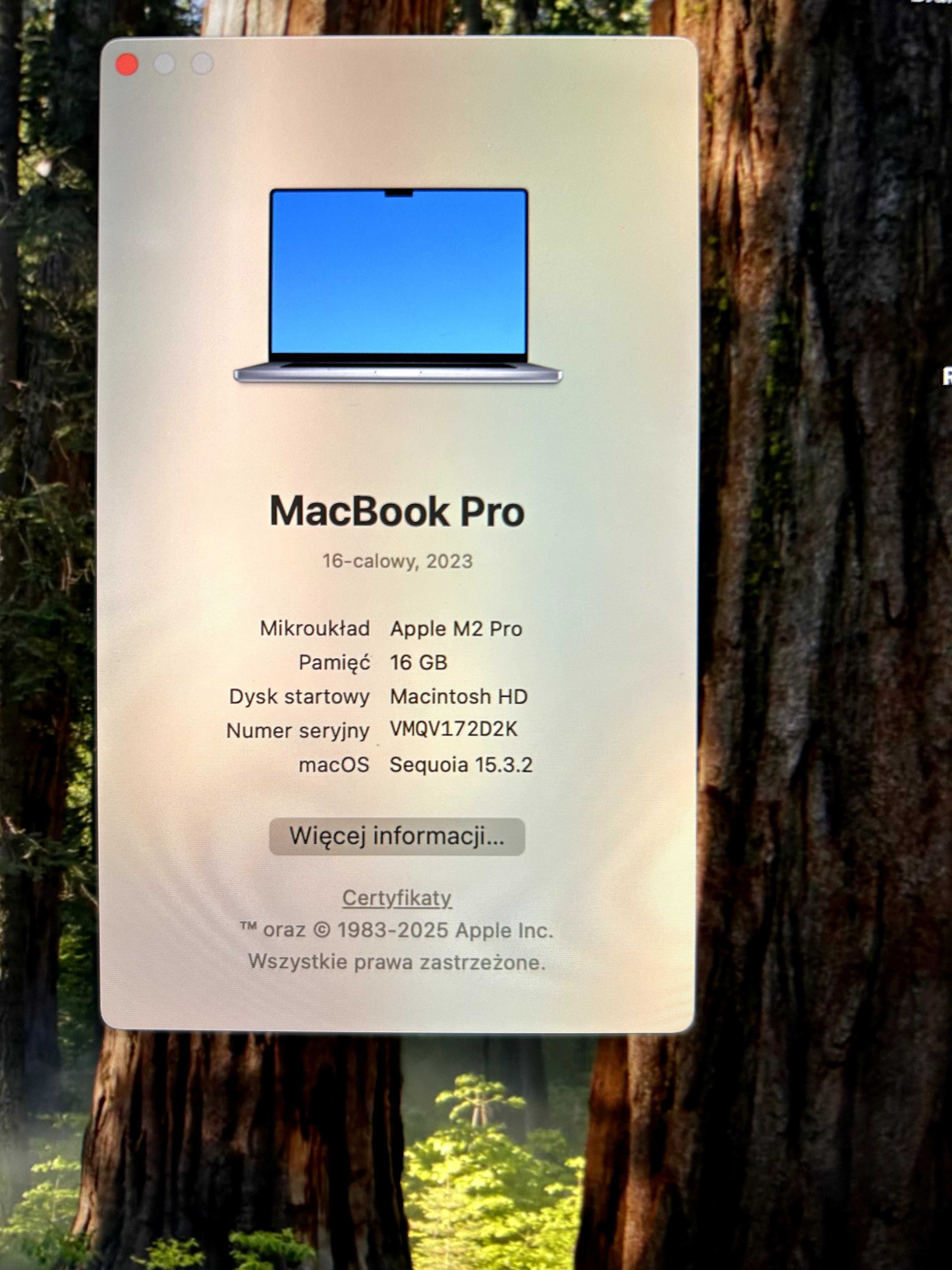 MacBook M2 Pro 2023 16" 512GB 16GB Space Grey / IDEALNY + GRATISY